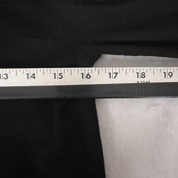 Ann Taylor Loft Sweater Womens Medium Black Rhinestone Neckline 3/4 Sleeve Knit - Picture 6 of 8